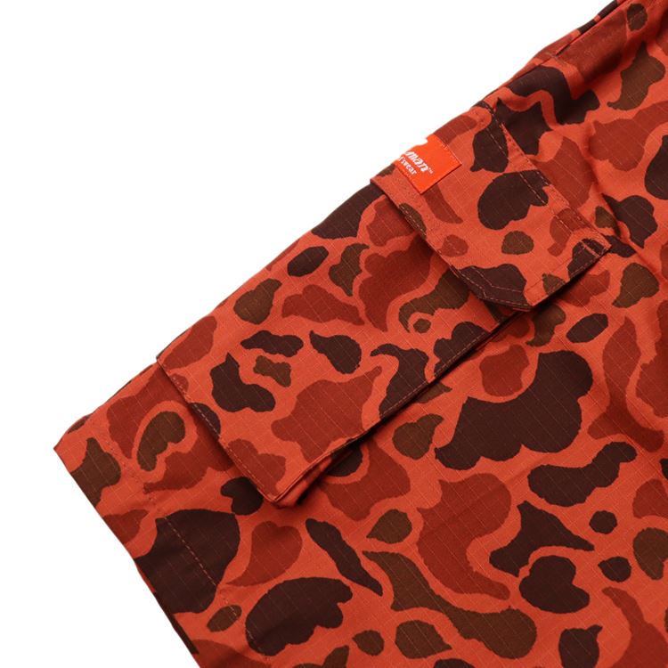 եѥ Chef Pants Short Cargo Ripstop Duck Hunter Camo Red