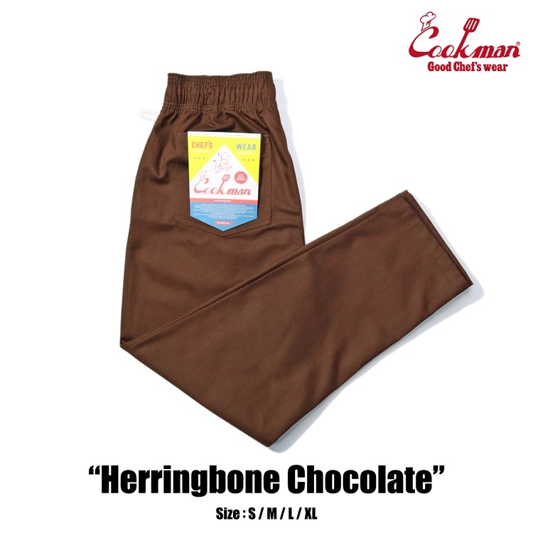 եѥ Chef Pants Herringbone Chocolate