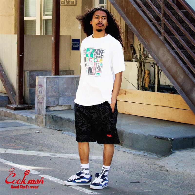 եѥ Chef Pants Short Front Pocket Big Bear Black 
