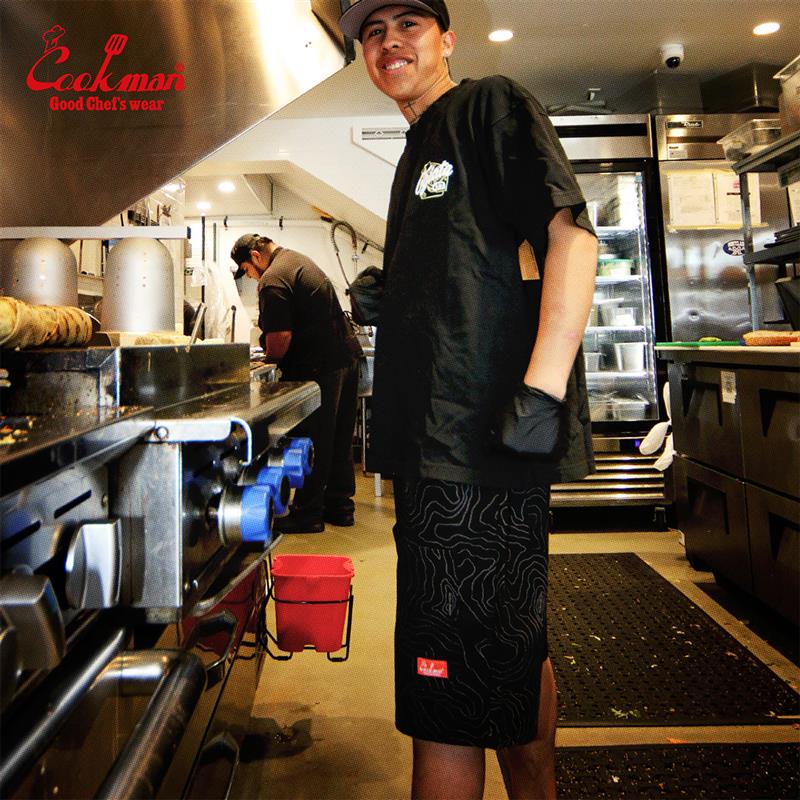 եѥ Chef Pants Short Front Pocket Big Bear Black 