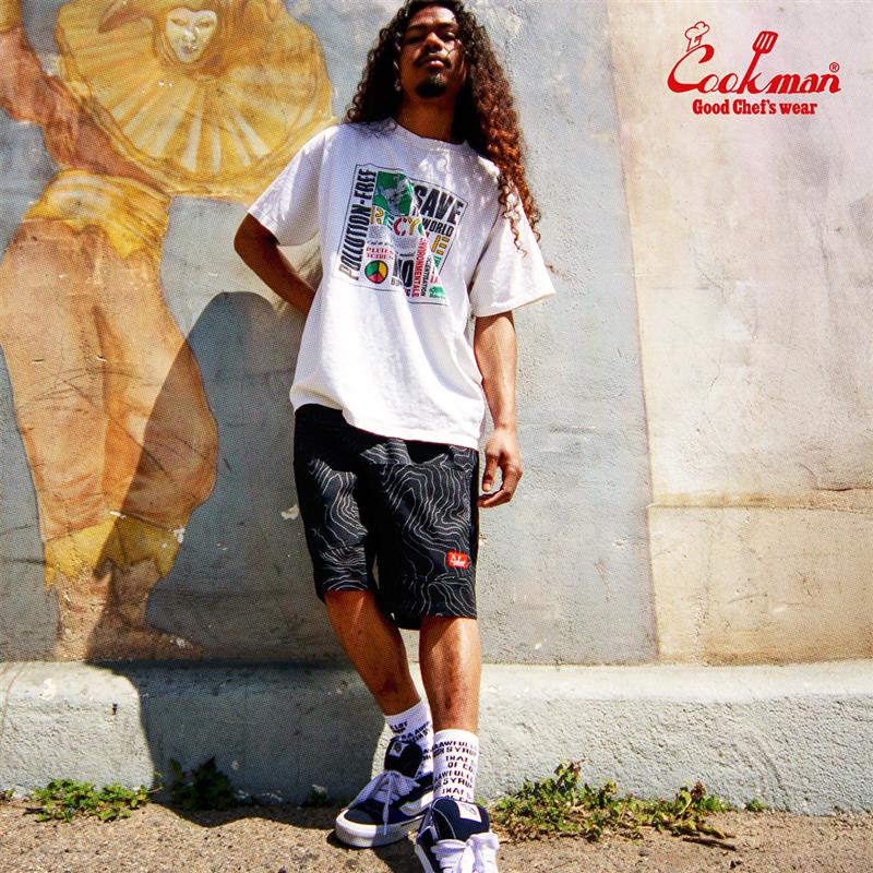 եѥ Chef Pants Short Front Pocket Big Bear Black 