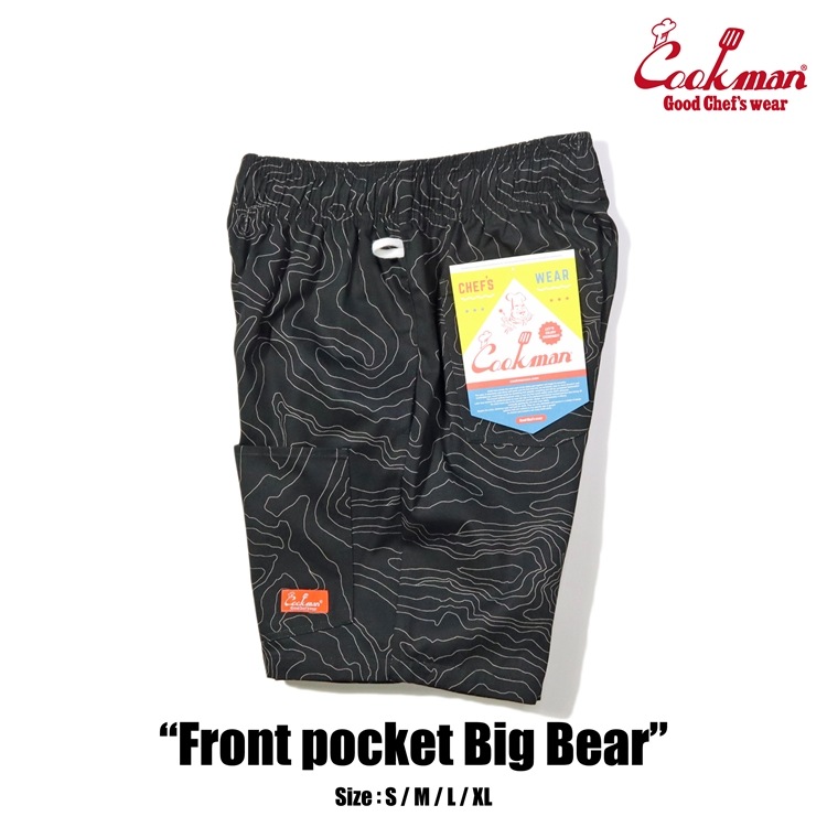 եѥ Chef Pants Short Front Pocket Big Bear Black 