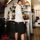 եѥ Chef Pants Short Front Pocket Big Bear Black 