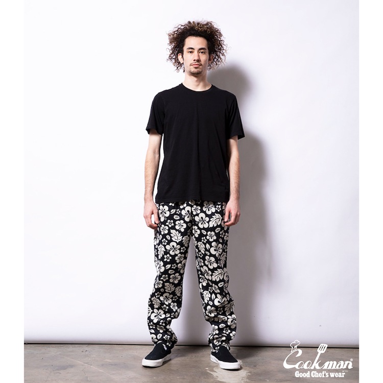 եѥ Chef Pants Hibiscus Black