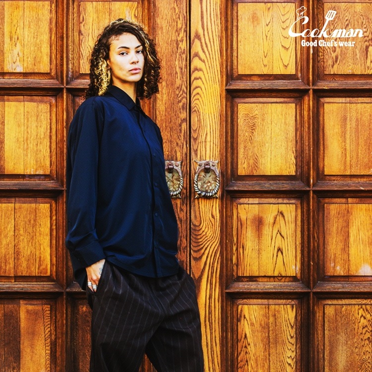 �������� Long Sleeve Work Shirts Navy