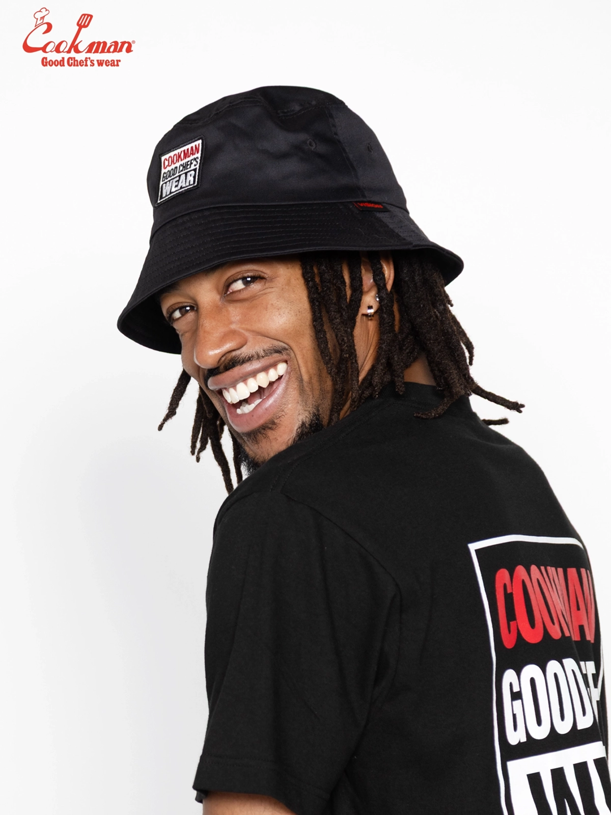 �Х��åȥϥå� Bucket Hat Vision Logo Black