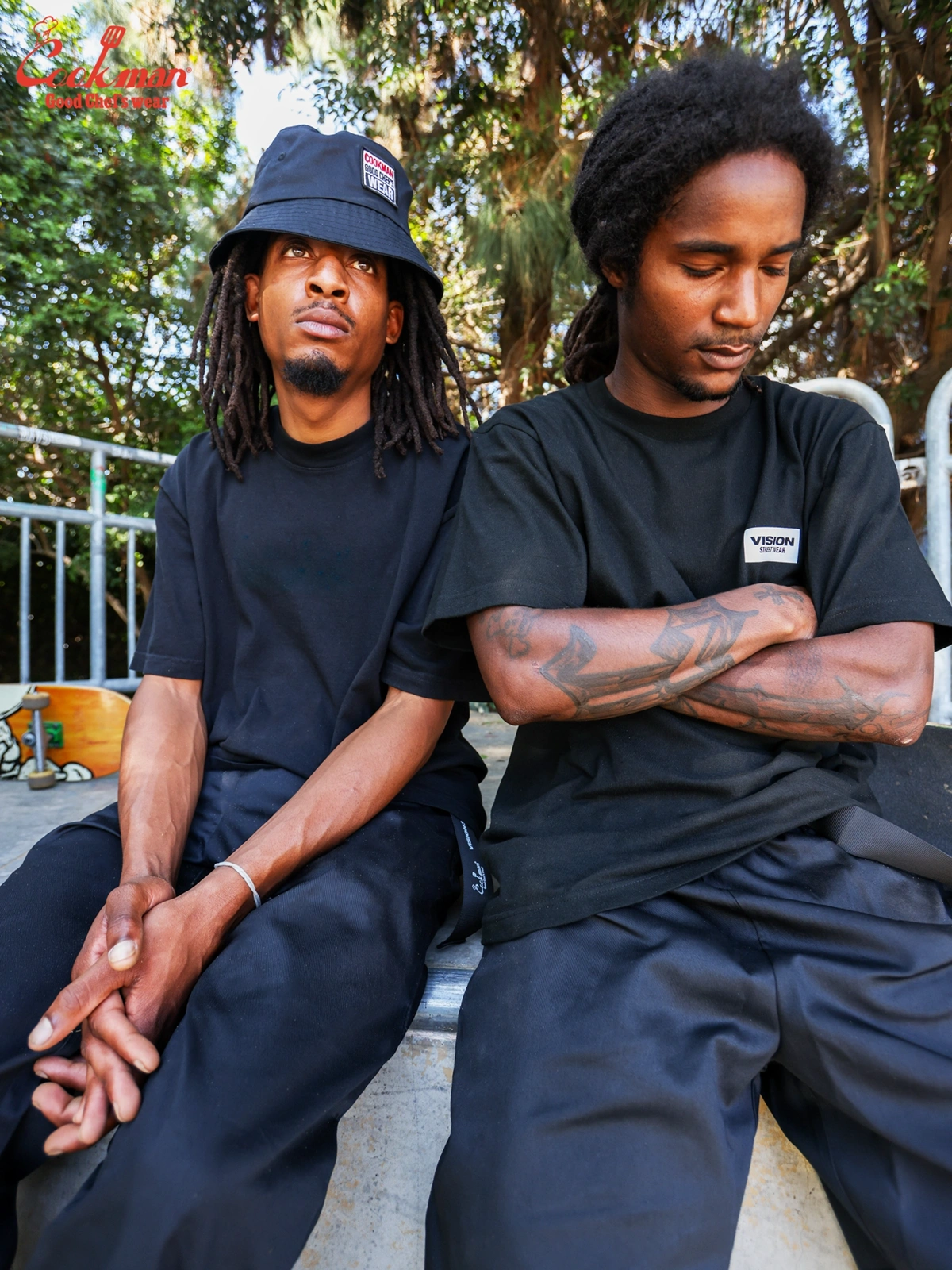 �Х��åȥϥå� Bucket Hat Vision Logo Black