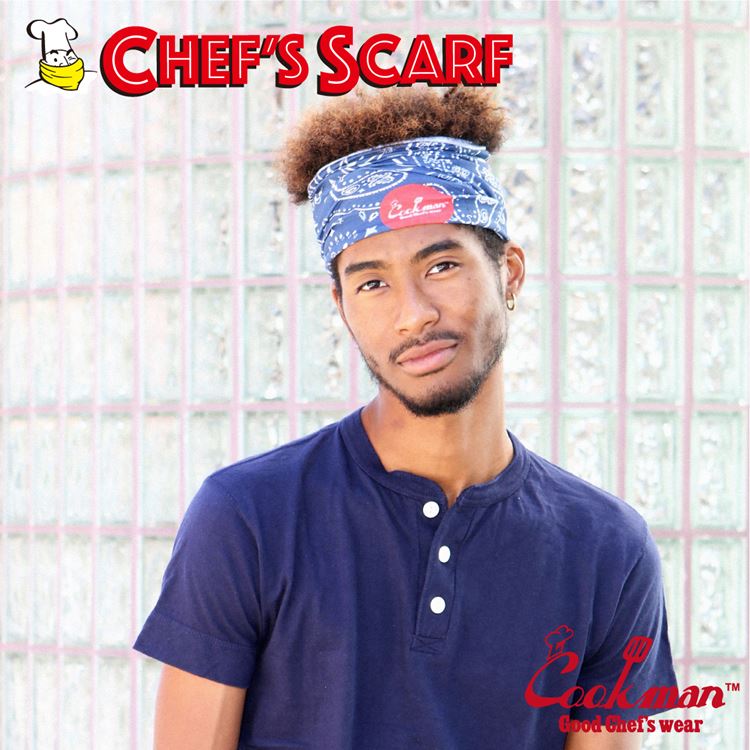  Chef's Scarf  Paisley Navy