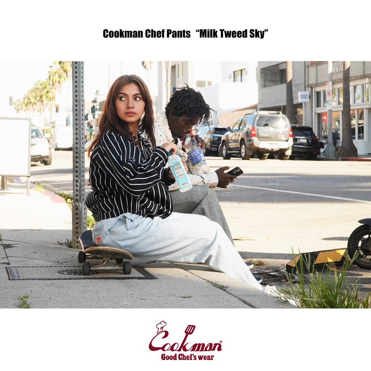 �����եѥ�� Chef Pants Milk Tweed Sky