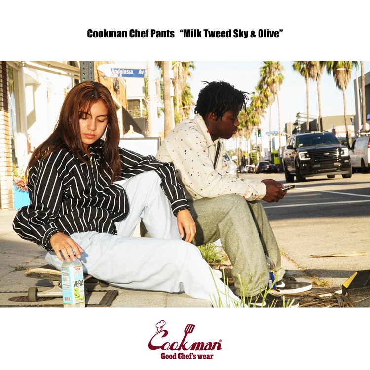 �����եѥ�� Chef Pants Milk Tweed Sky