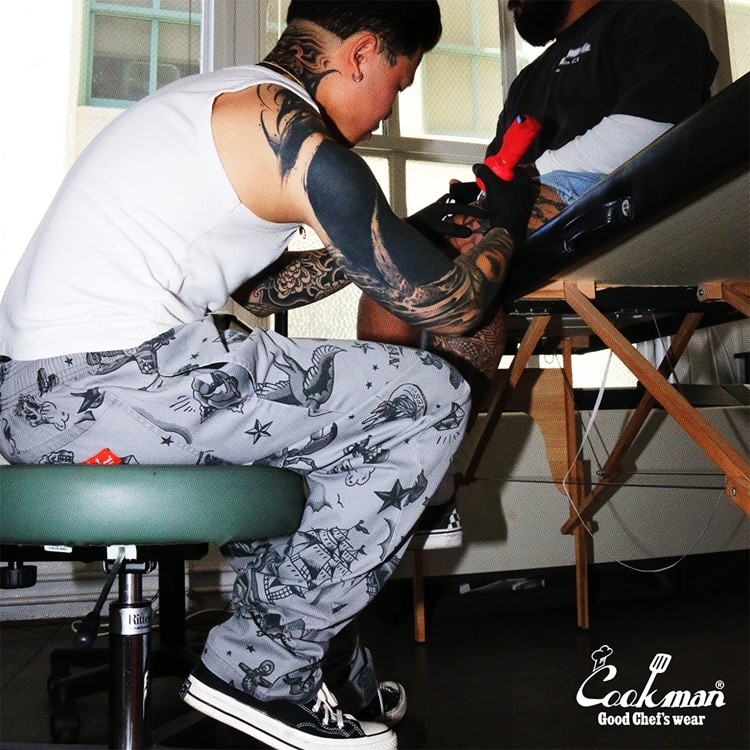 �����եѥ�� Chef Pants Old Tattoo Gray