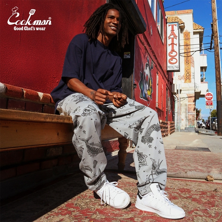 �����եѥ�� Chef Pants Old Tattoo Gray