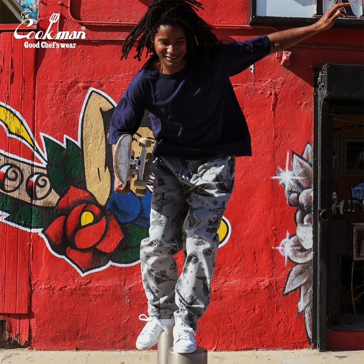 �����եѥ�� Chef Pants Old Tattoo Gray