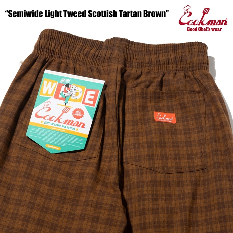 �����եѥ�� Chef Pants Semiwide Light Tweed Scottish Tartan Brown