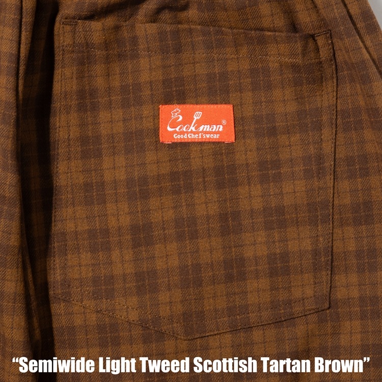 �����եѥ�� Chef Pants Semiwide Light Tweed Scottish Tartan Brown