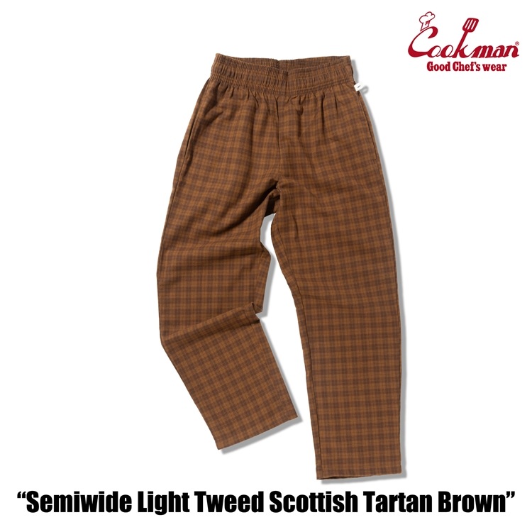 �����եѥ�� Chef Pants Semiwide Light Tweed Scottish Tartan Brown