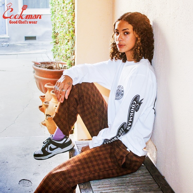 �����եѥ�� Chef Pants Semiwide Light Tweed Scottish Tartan Brown