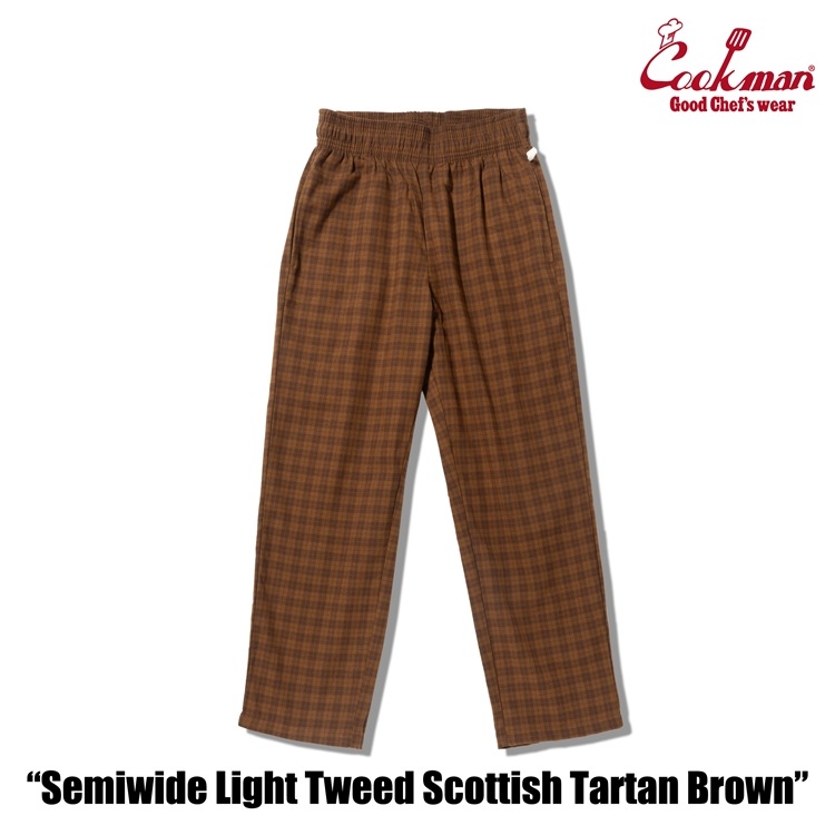 �����եѥ�� Chef Pants Semiwide Light Tweed Scottish Tartan Brown