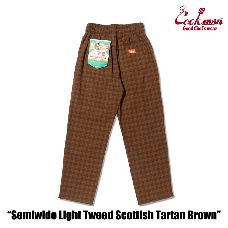 �����եѥ�� Chef Pants Semiwide Light Tweed Scottish Tartan Brown