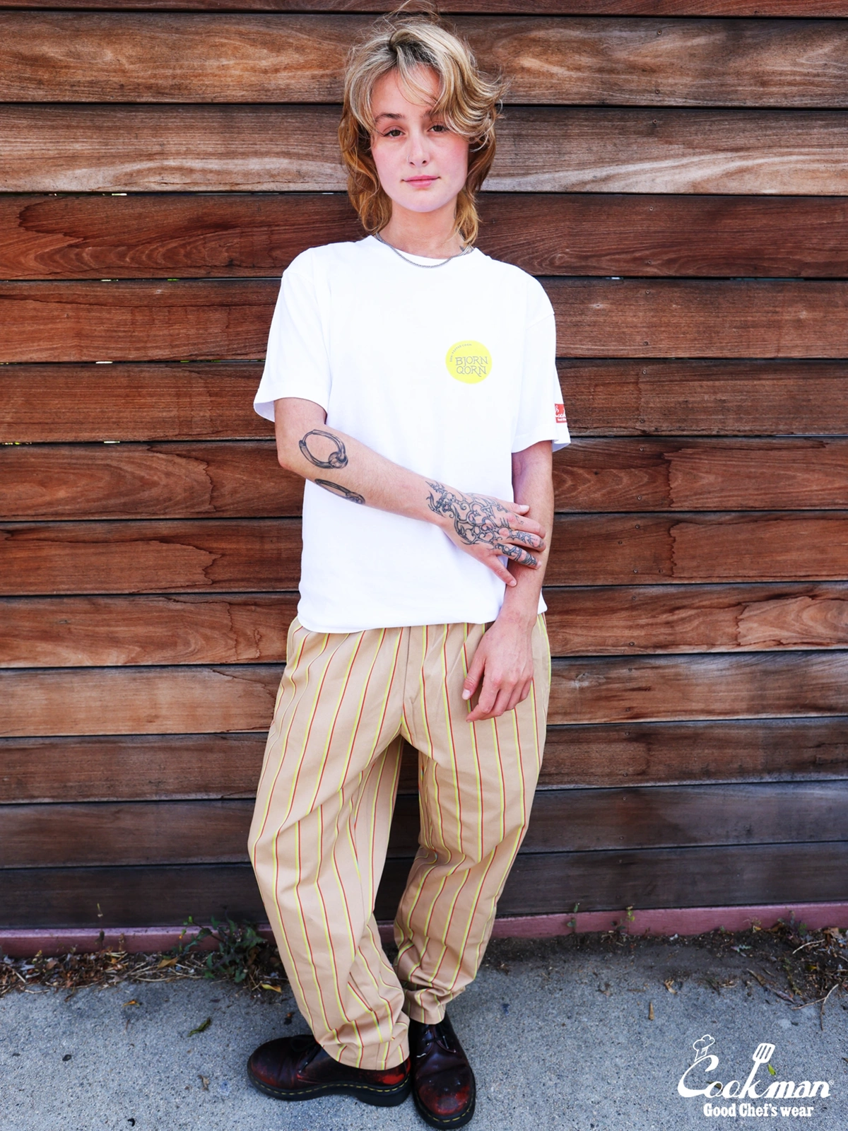 �����եѥ�� Chef Pants BjornQorn Carton Stripe