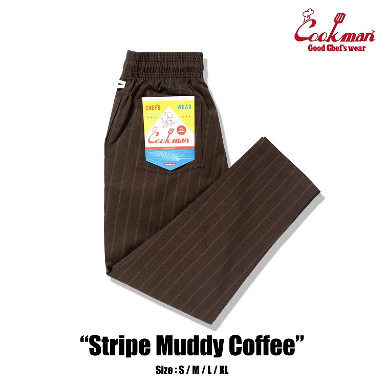 եѥ Chef Pants Stripe Muddy Coffee