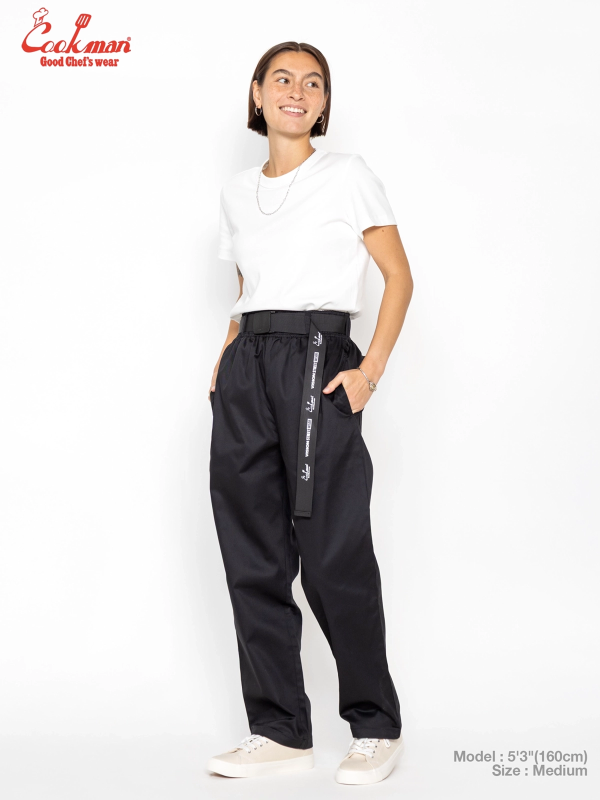 �����եѥ�� Chef Pants Semiwide Black Belt Vision Black