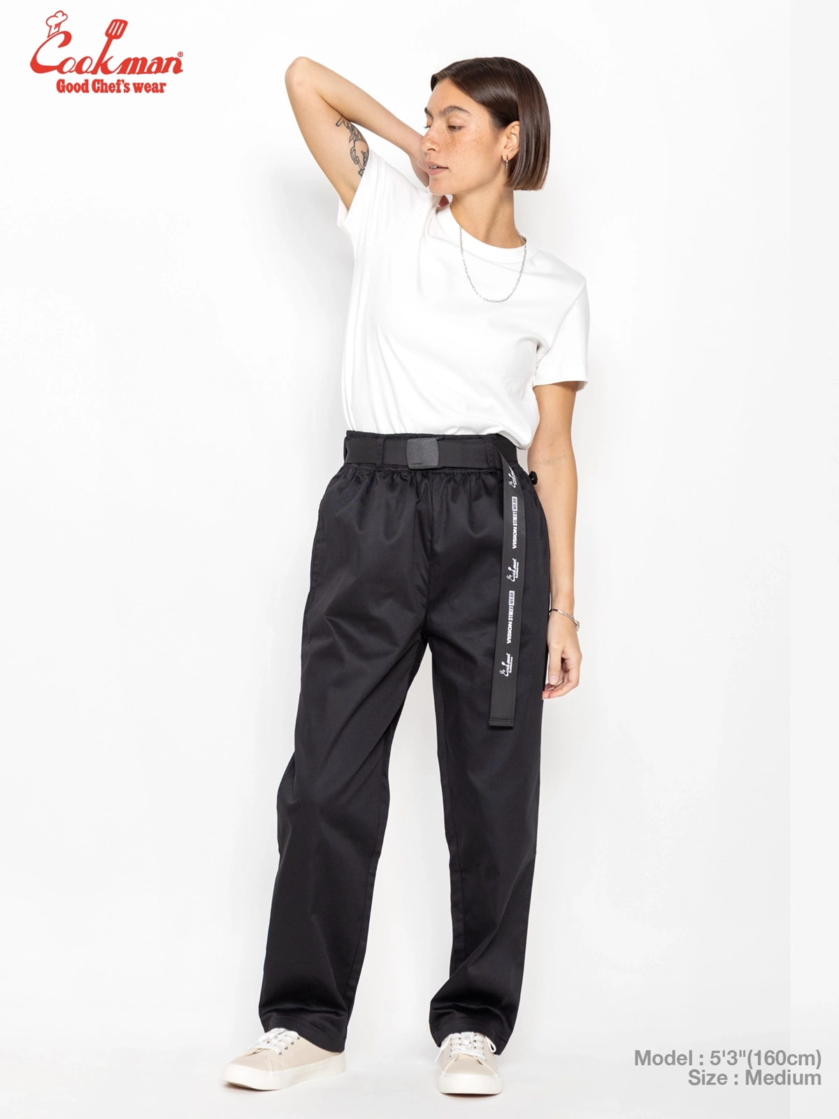 �����եѥ�� Chef Pants Semiwide Black Belt Vision Black