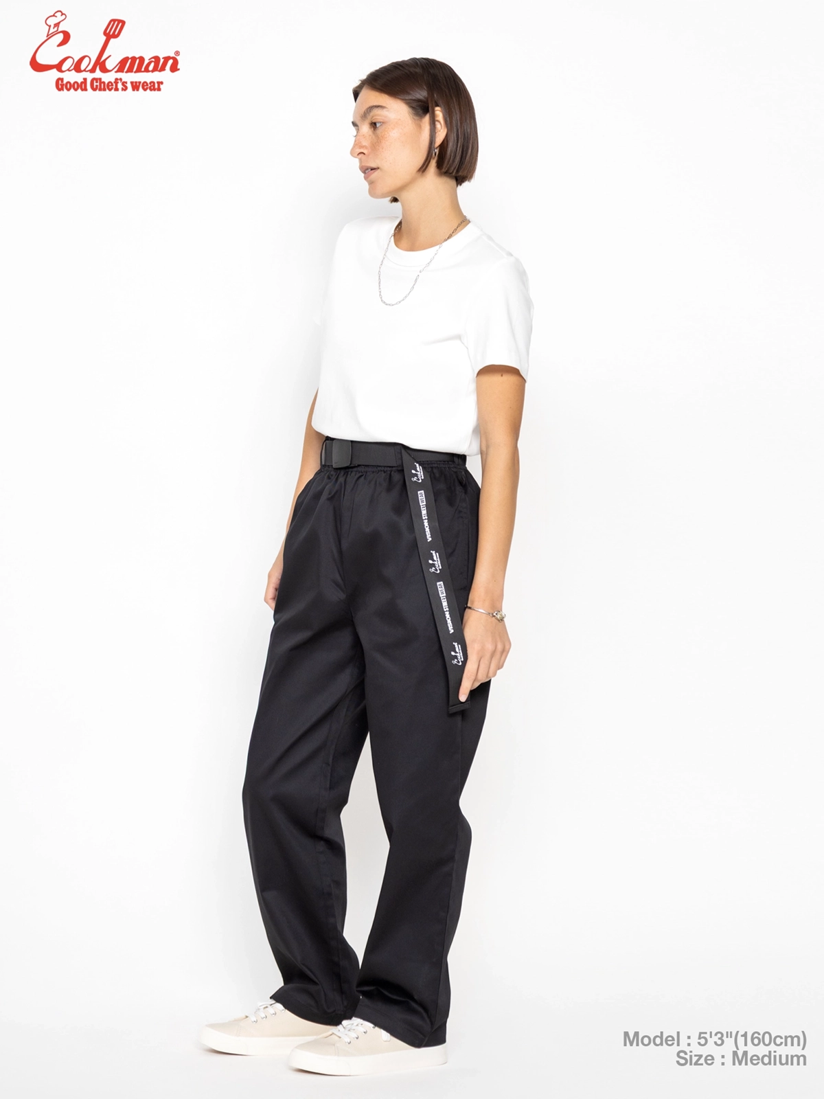 �����եѥ�� Chef Pants Semiwide Black Belt Vision Black