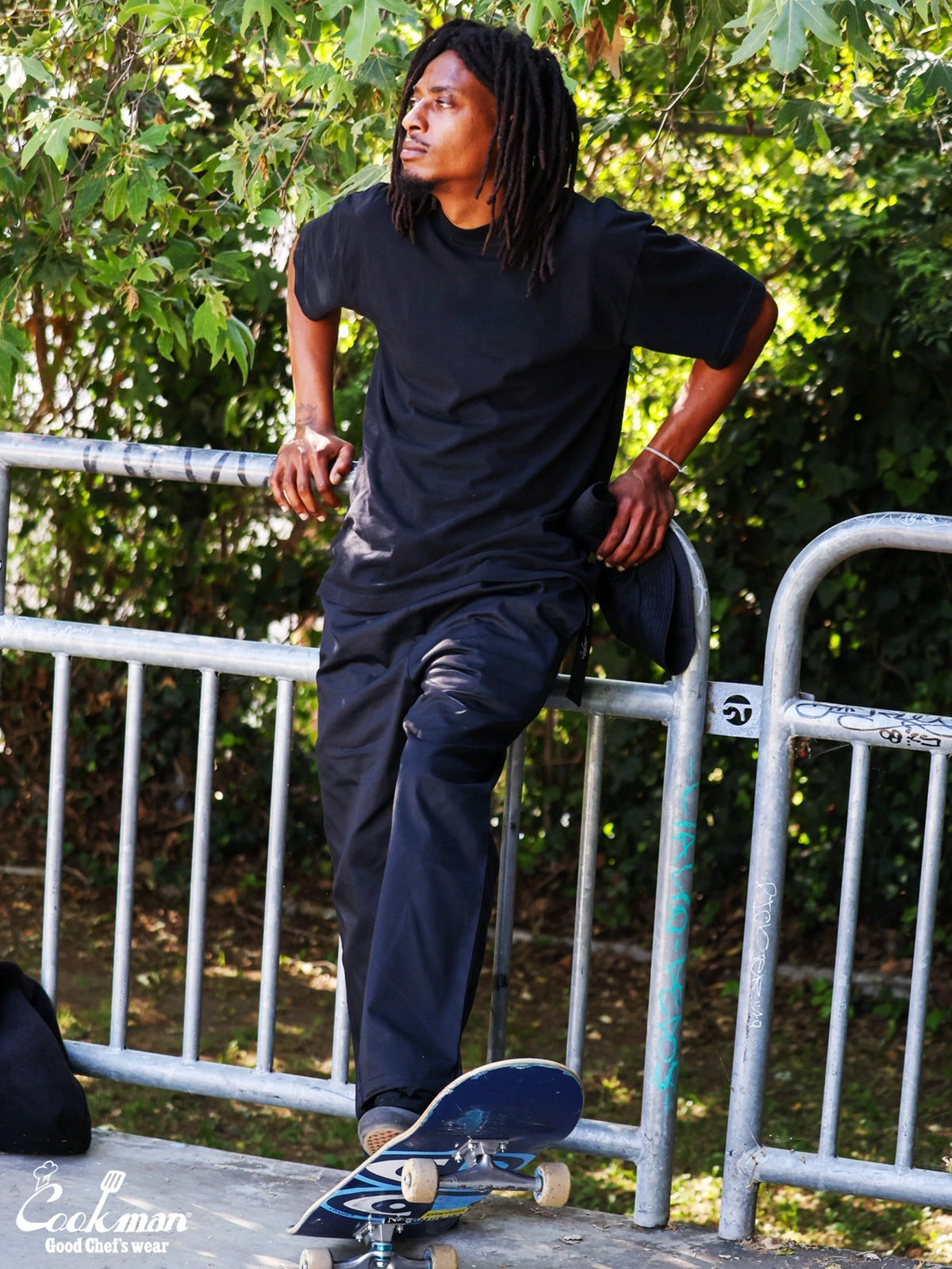 �����եѥ�� Chef Pants Semiwide Black Belt Vision Black