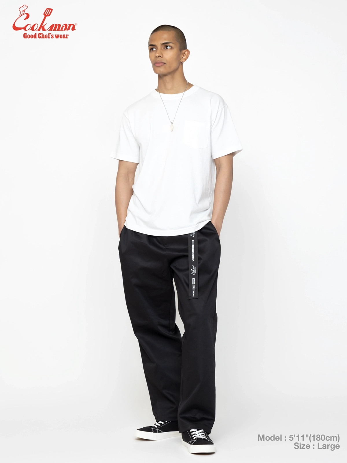 �����եѥ�� Chef Pants Semiwide Black Belt Vision Black