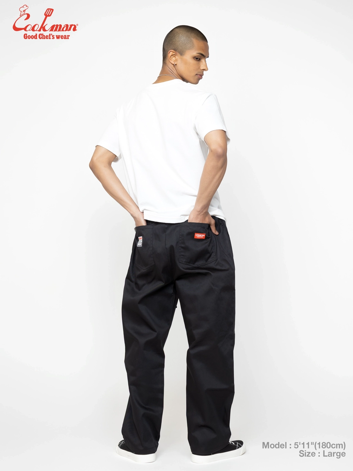 �����եѥ�� Chef Pants Semiwide Black Belt Vision Black