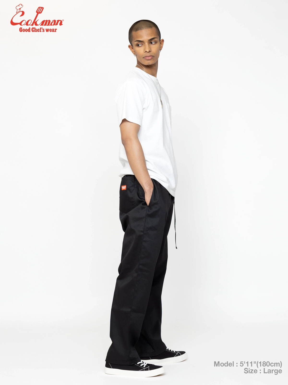�����եѥ�� Chef Pants Semiwide Black Belt Vision Black