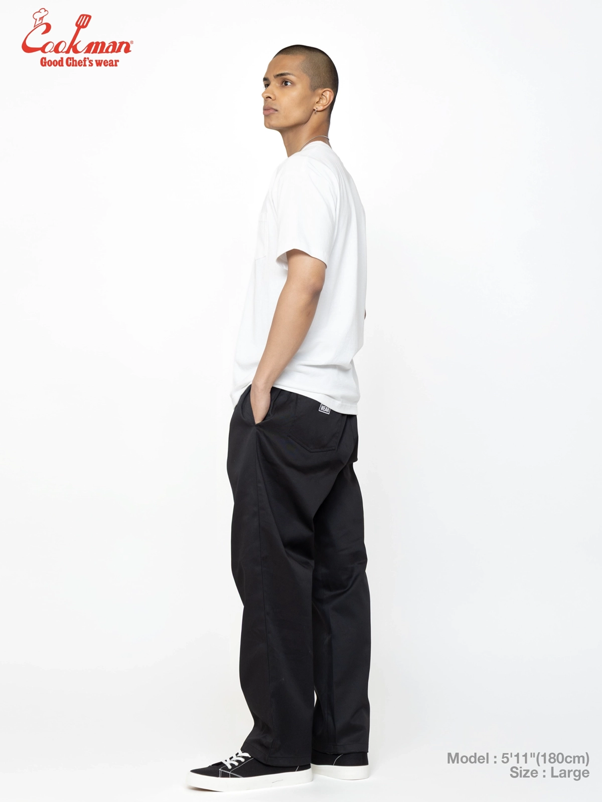 �����եѥ�� Chef Pants Semiwide Black Belt Vision Black