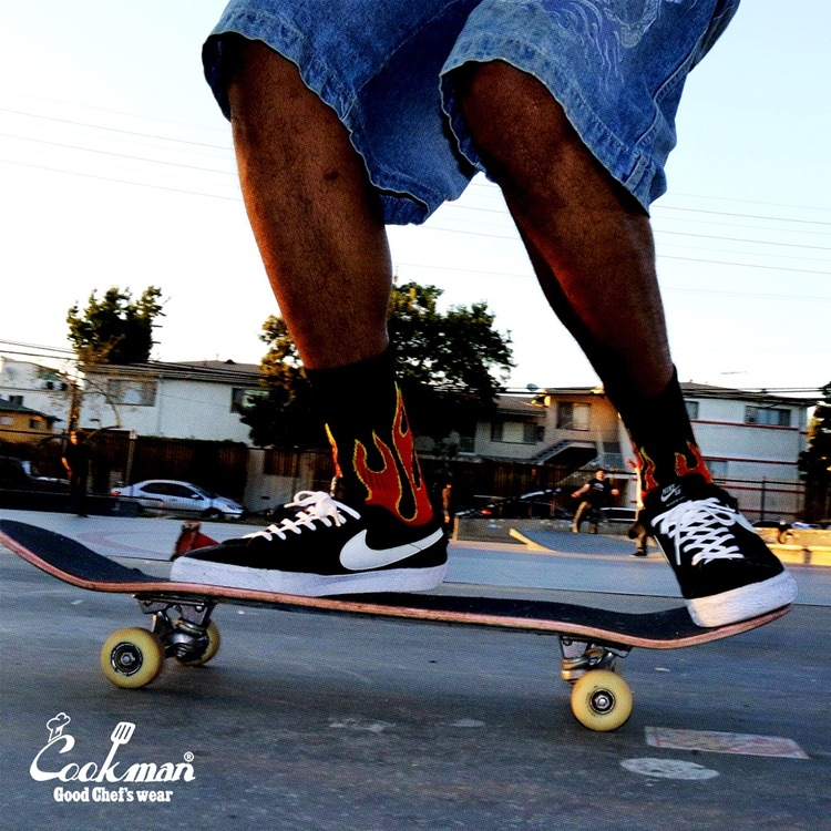 ���å��� Rib Crew Socks Flame Black / Red