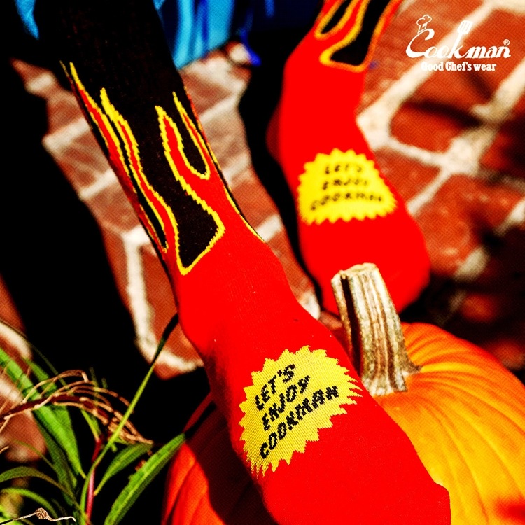 ���å��� Rib Crew Socks Flame Black / Red