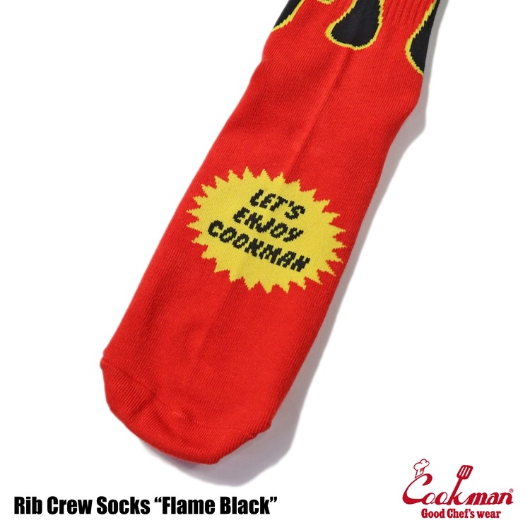���å��� Rib Crew Socks Flame Black / Red