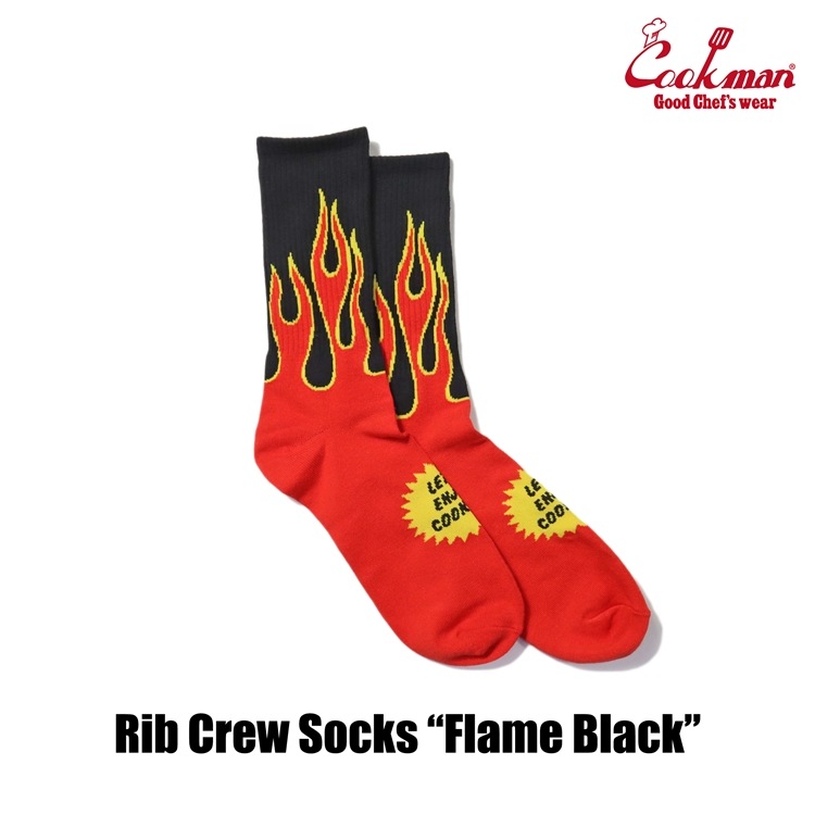 ���å��� Rib Crew Socks Flame Black / Red