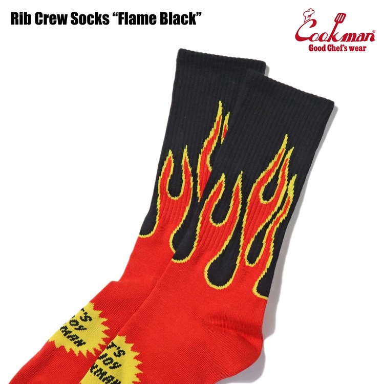 ���å��� Rib Crew Socks Flame Black / Red