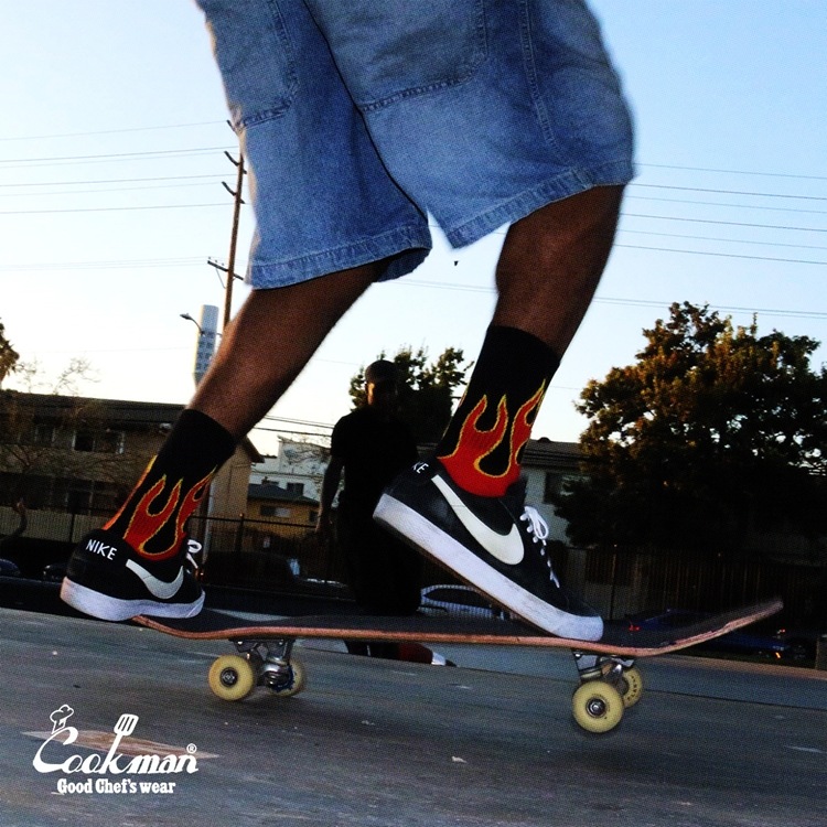 ���å��� Rib Crew Socks Flame Black / Red