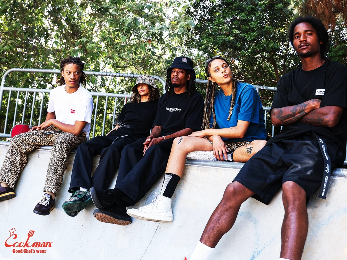 �����եѥ�� Chef Pants Semiwide Black Belt Vision Leopard Beige