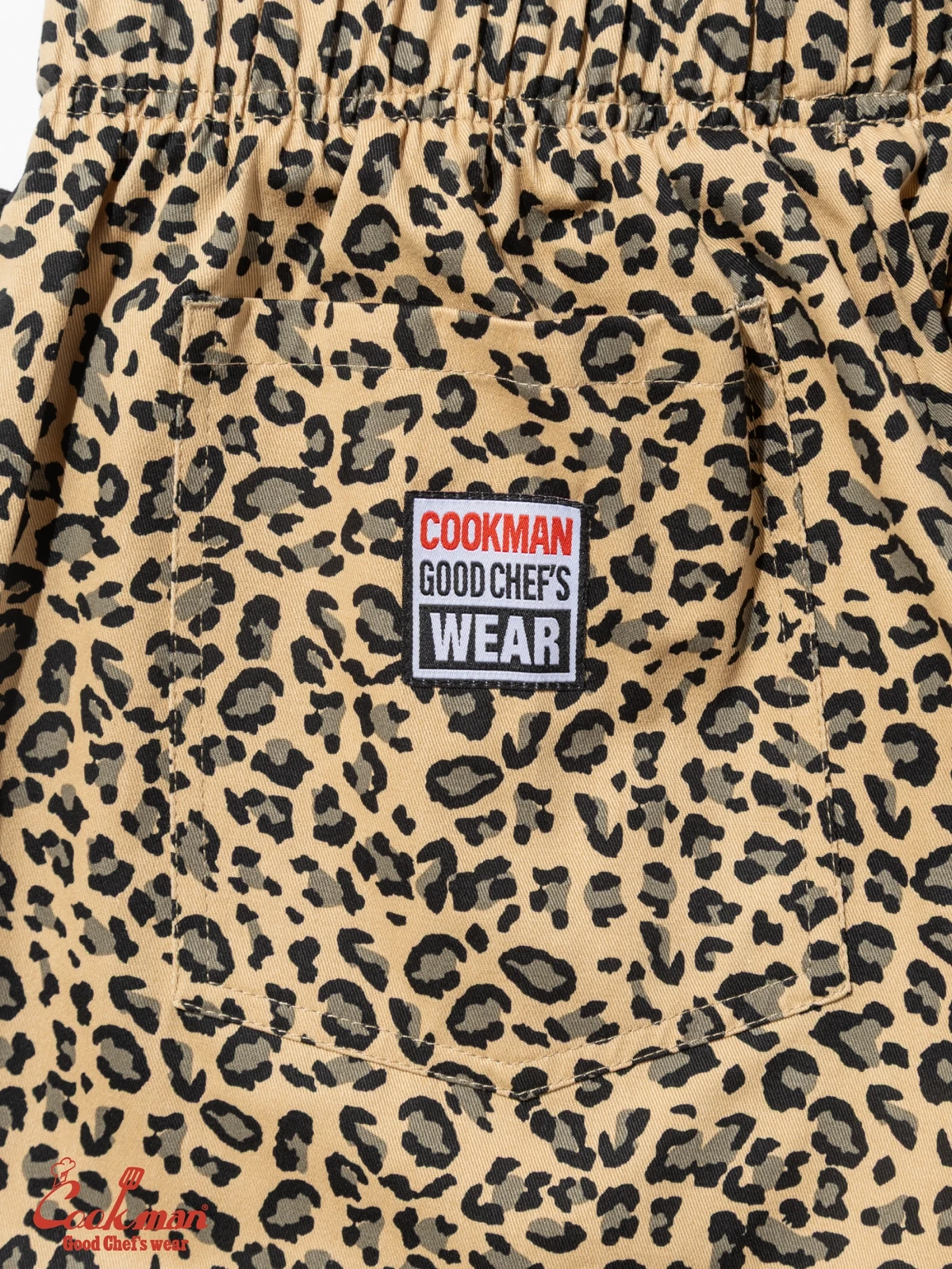 �����եѥ�� Chef Pants Semiwide Black Belt Vision Leopard Beige