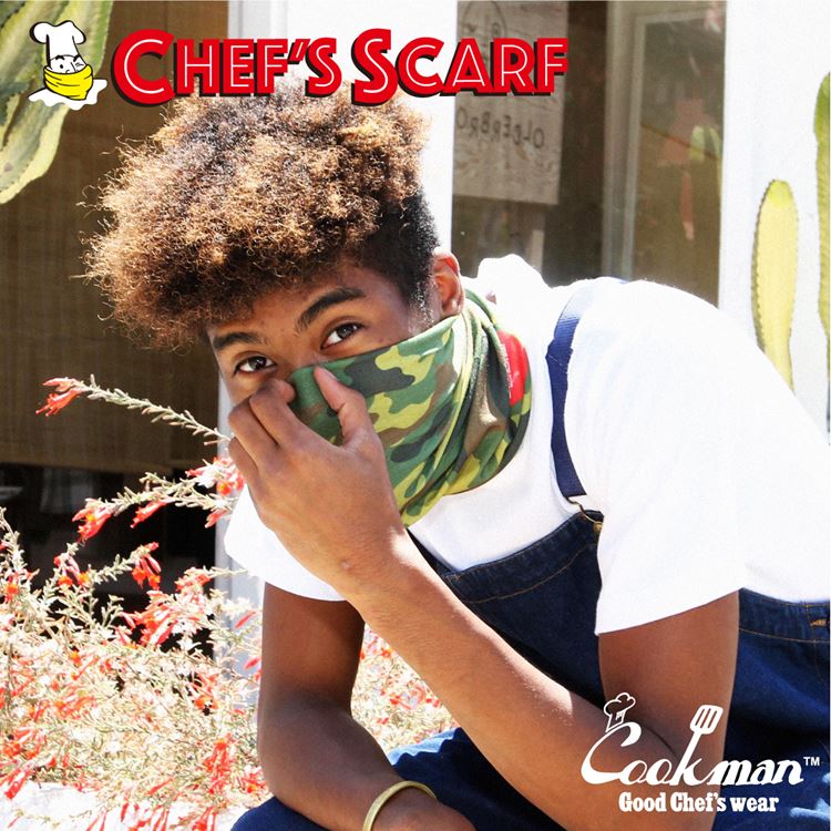  Chef's Scarf  Woodland Camo Green