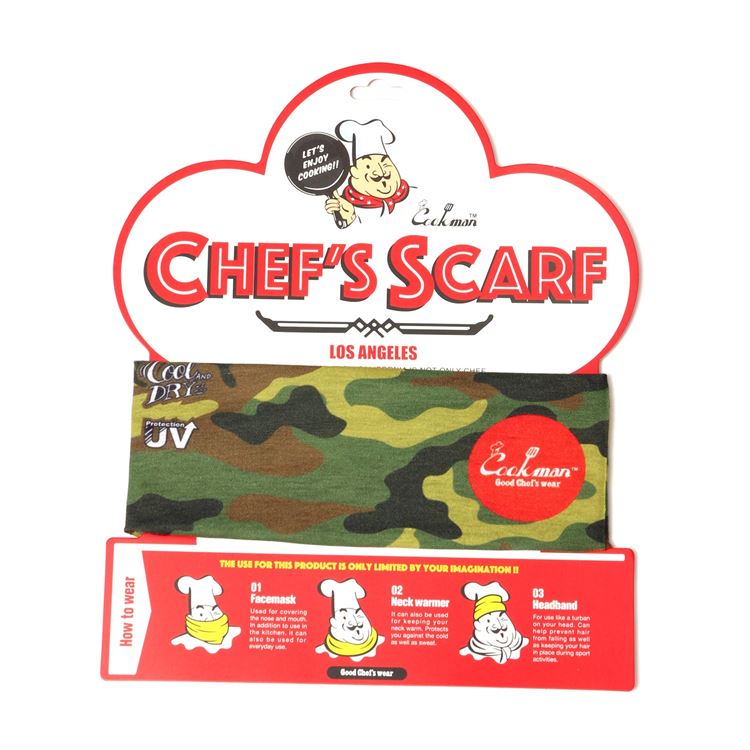  Chef's Scarf  Woodland Camo Green