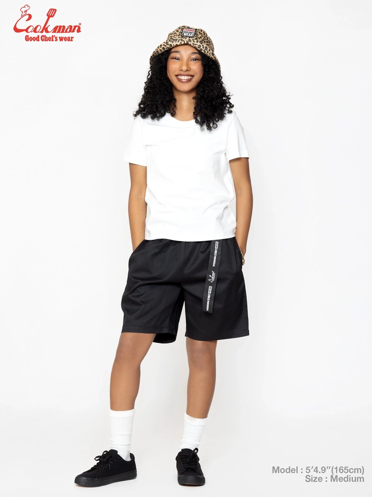 �����եѥ�� Chef Pants Short Black Belt Vision Black