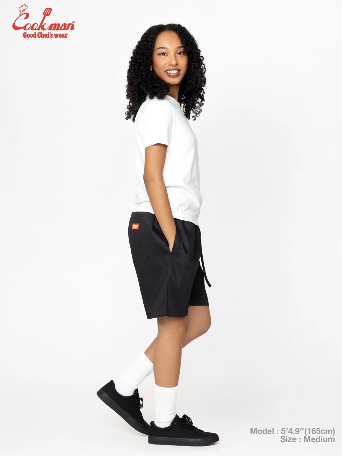 �����եѥ�� Chef Pants Short Black Belt Vision Black