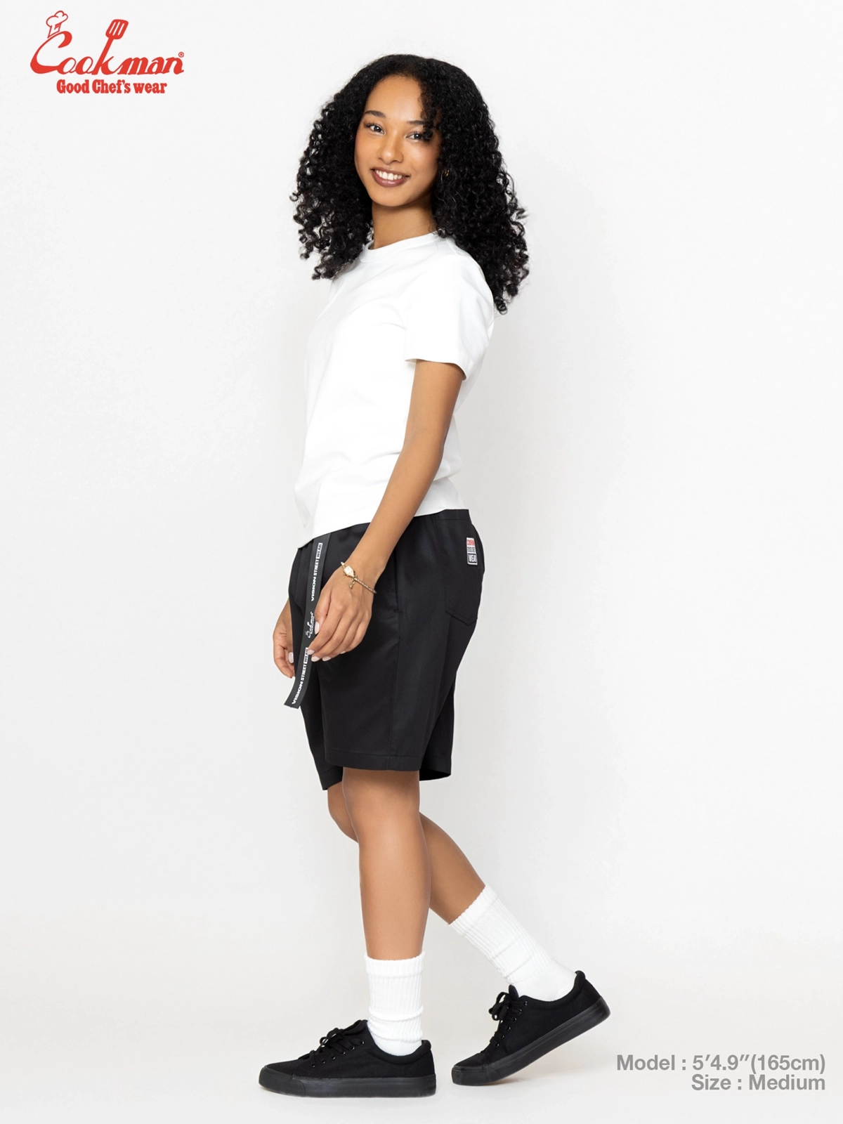 �����եѥ�� Chef Pants Short Black Belt Vision Black
