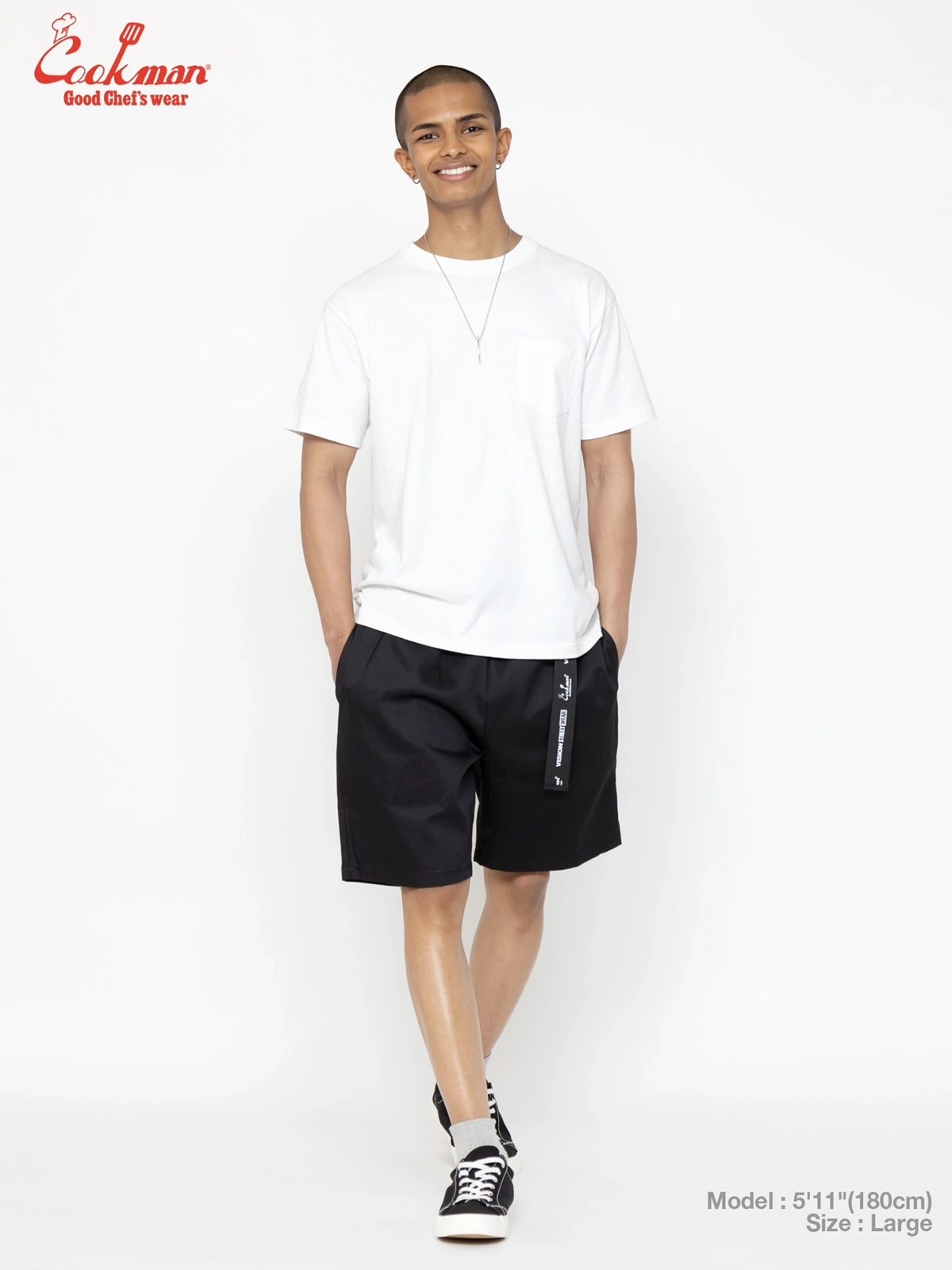 �����եѥ�� Chef Pants Short Black Belt Vision Black