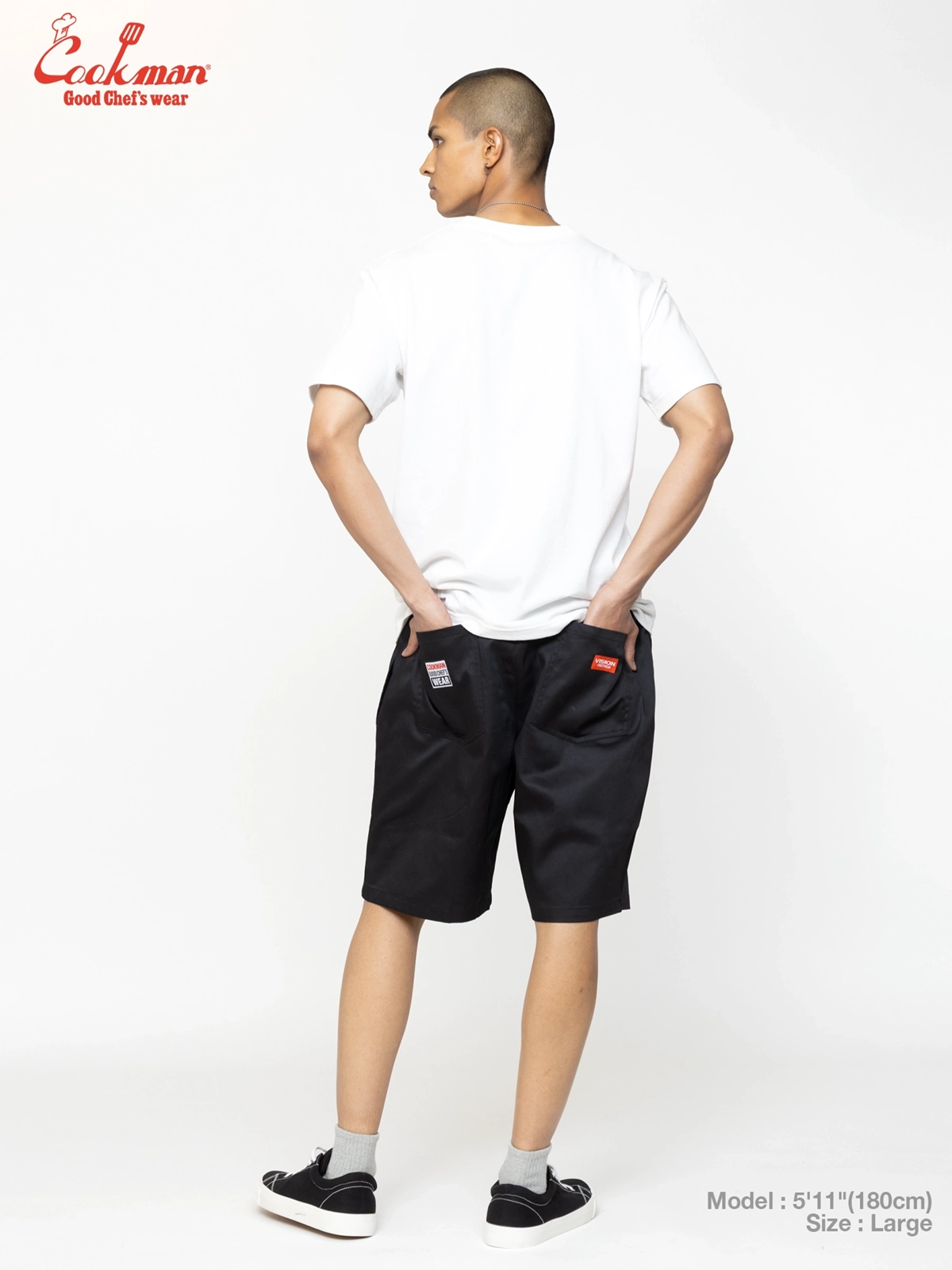 �����եѥ�� Chef Pants Short Black Belt Vision Black