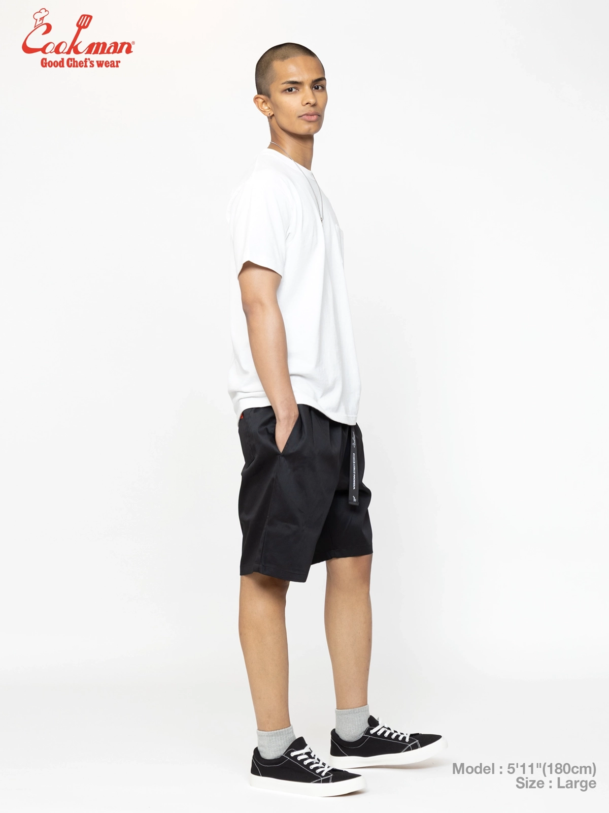 �����եѥ�� Chef Pants Short Black Belt Vision Black