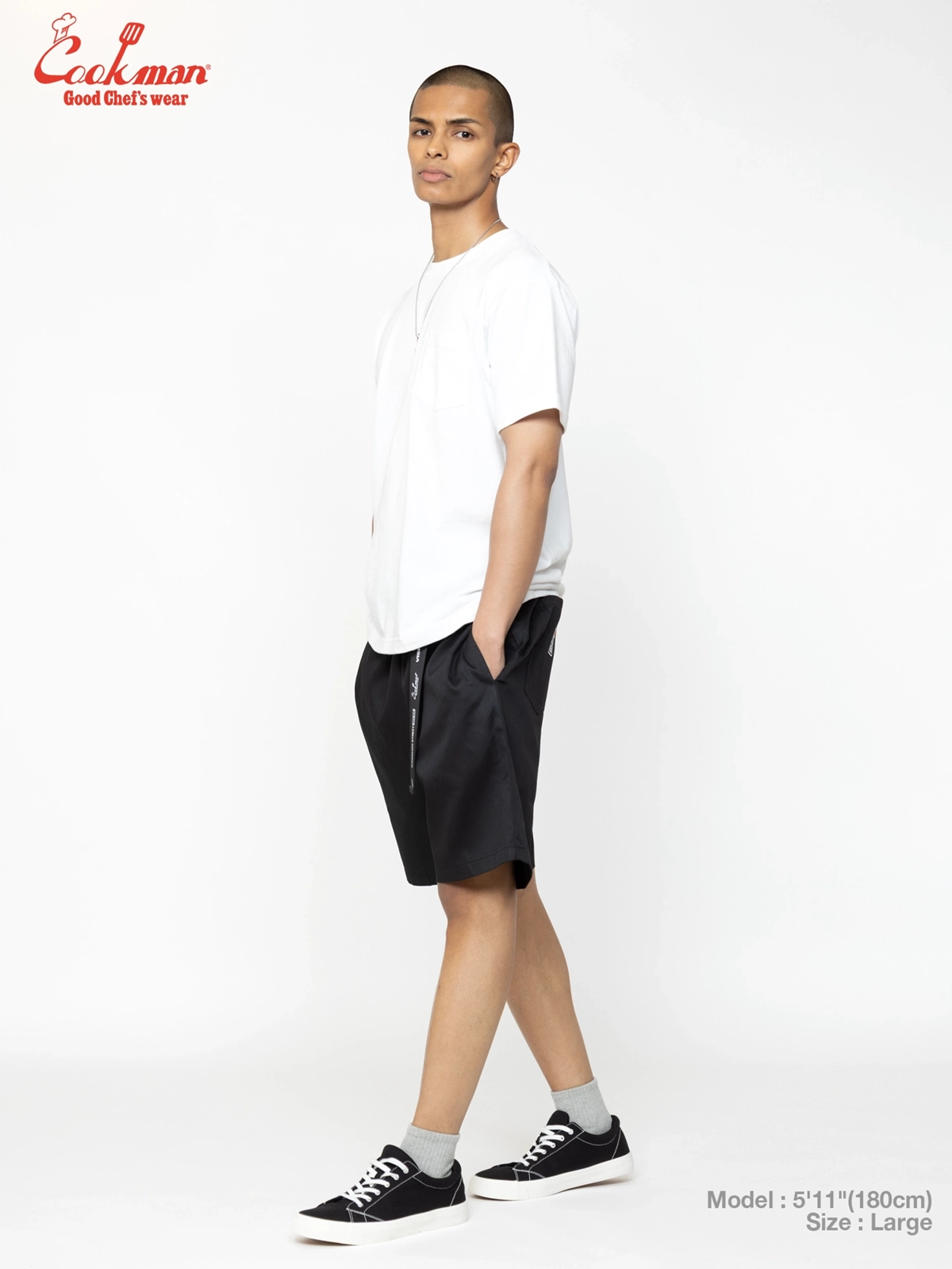 �����եѥ�� Chef Pants Short Black Belt Vision Black